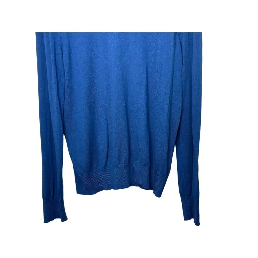 Banana Republic Luxury Blend Cashmere & Silk Blue V-Neckline Sweater Men's Large